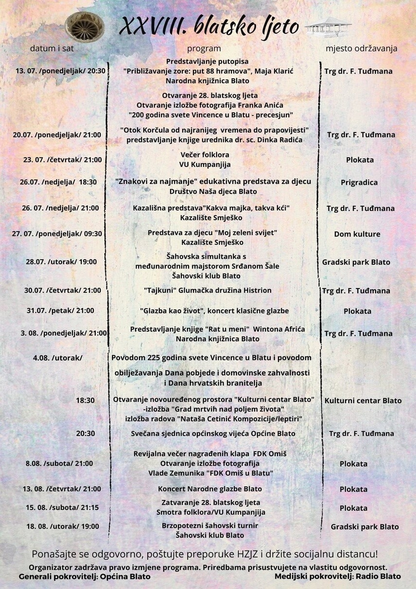 Program XXVIII. blatskog ljeta